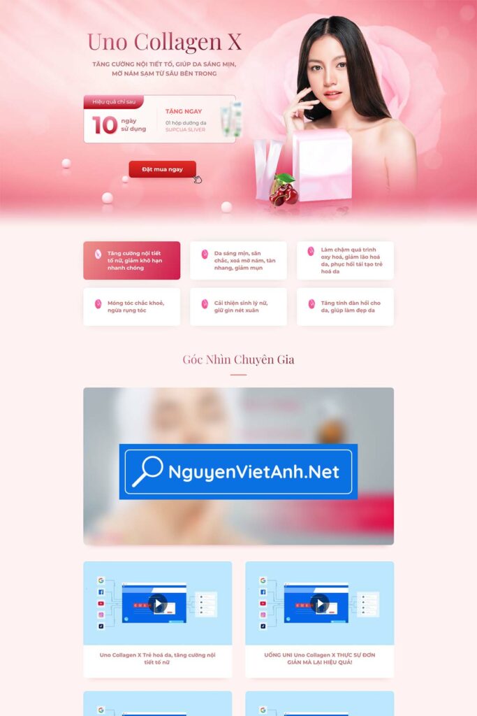 Hình ảnh minh họa về một Landing Page điển hình