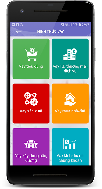 Giao diện một ứng dụng kiểm tra tín dụng trên điện thoại trực quan và dễ sử dụng