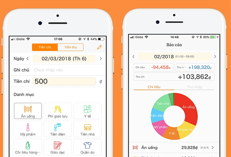 Giao diện thân thiện của một app tạo ngân sách cá nhân