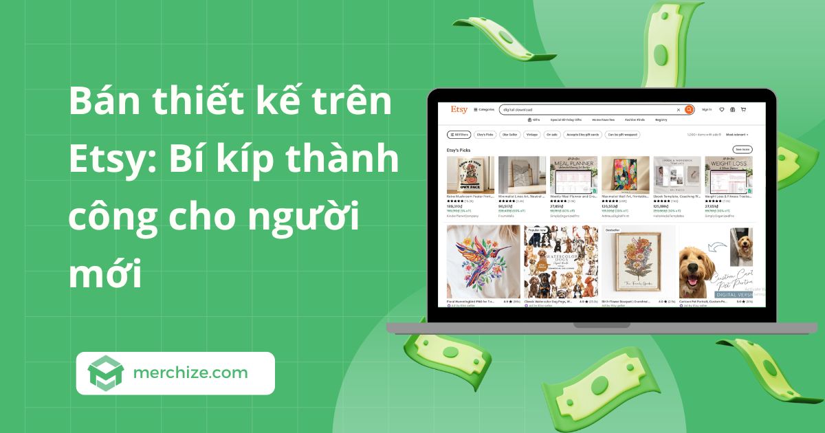 Các mẫu thiết kế được bán trên Etsy
