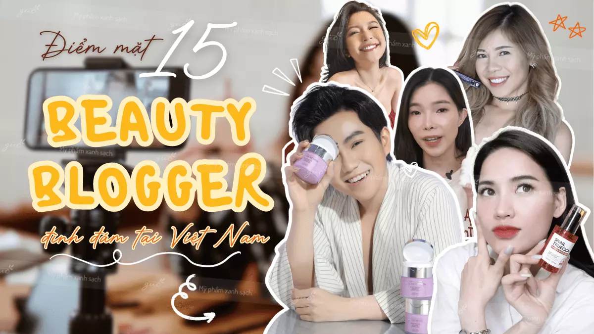 Một beauty vlogger đang giới thiệu sản phẩm từ nhãn hàng mỹ phẩm tài trợ