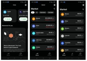 Giao diện một số ứng dụng đầu tư Crypto phổ biến trên điện thoại