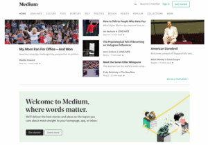 Giao diện viết blog trên Medium đơn giản và dễ sử dụng