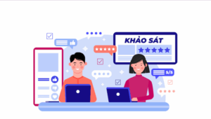 Người dùng tham gia khảo sát online trên máy tính